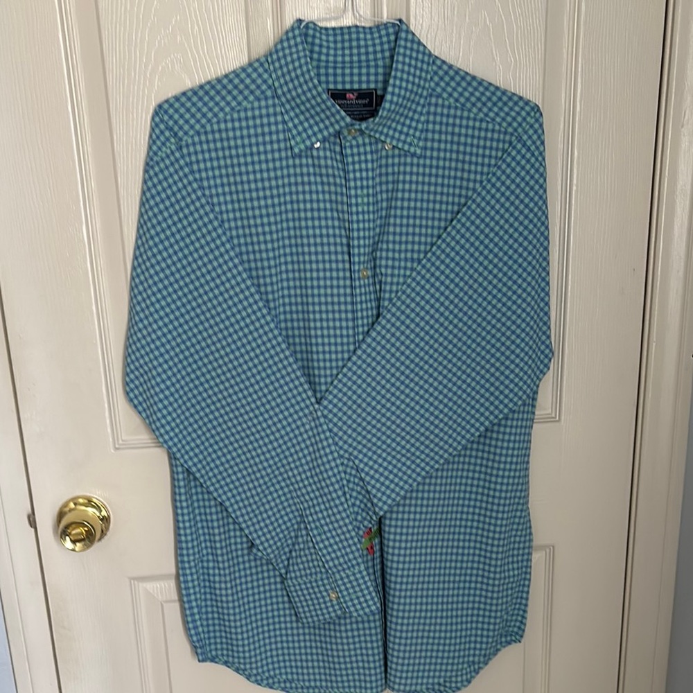 Vineyard Vines Blue Gingham Casual Shirt